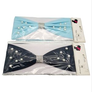 Chloe Accessory Headband Bundle (2) Beaded Sequined Blue Black Adult Sizing